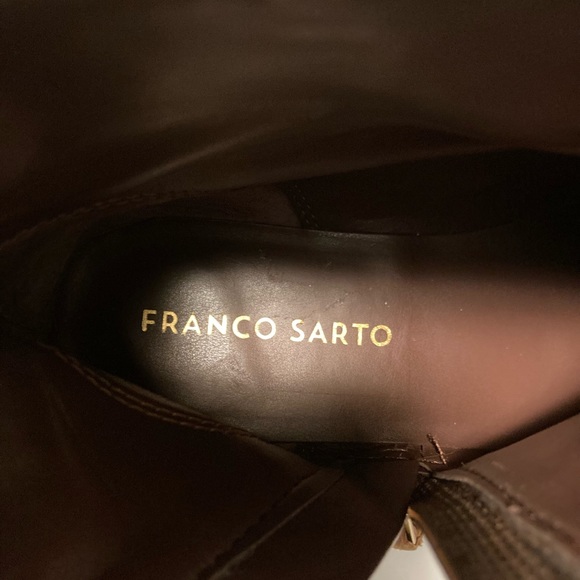 Franco Sarto Kelvin Tan Leather Ankle Boots size 8 - Picture 9 of 16